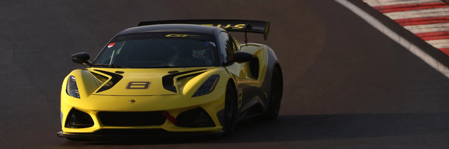 Yellow Lotus GT4 Testing at Silverstone Circuit